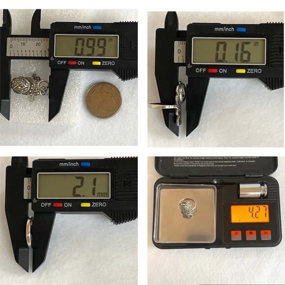 VTG Sterling Silver 925 Art Deco Style Marcasite Flower Rose Ring Sz 5.75 - Picture 10 of 16